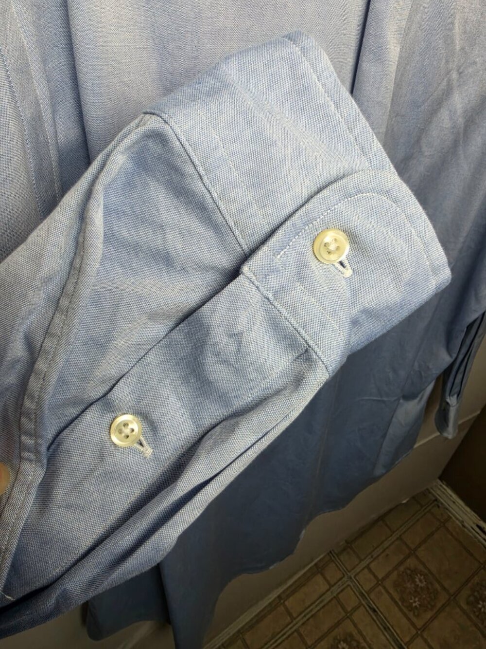 Ralph Lauren Button Down Men's Men's Longe-Sleeve Blue Dress Shirt Sz 16( 32/33) - Picture 4 of 5